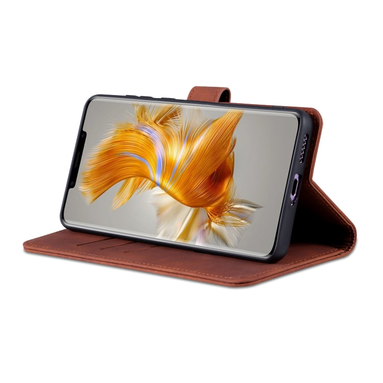 For Huawei Mate 50 Pro AZNS Skin Feel Calf Texture Flip Leather Phone Case(Brown) by AZNS