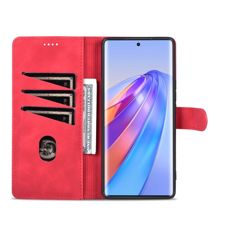 For Honor X40 AZNS Skin Feel Calf Texture Flip Leather Phone Case(Red) by AZNS