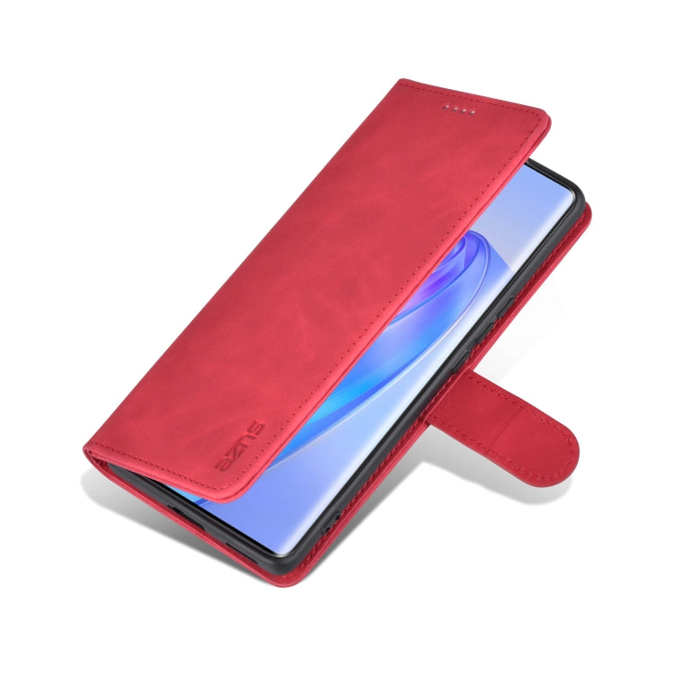 For Honor X40 AZNS Skin Feel Calf Texture Flip Leather Phone Case(Red) by AZNS