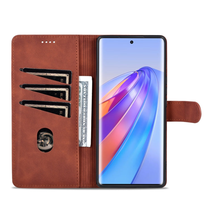 For Honor X40 AZNS Skin Feel Calf Texture Flip Leather Phone Case(Brown) by AZNS