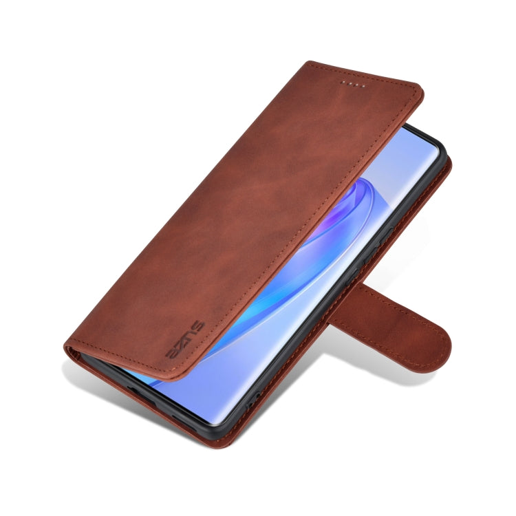 For Honor X40 AZNS Skin Feel Calf Texture Flip Leather Phone Case(Brown) by AZNS