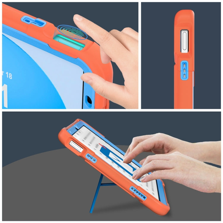 For iPad 2025 / 2022 Contrast Color Robot Silicone + PC Tablet Protective Case(Orange Blue) by bashfashion