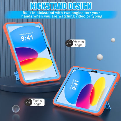 For iPad 2025 / 2022 Contrast Color Robot Silicone + PC Tablet Protective Case(Orange Blue) by bashfashion