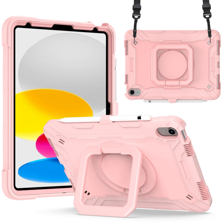 For iPad 2025 / 2022 Silicone + PC Bracelet Holder Tablet Case(Rose Gold) by bashfashion