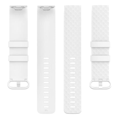 xDfind 18mm Silver Color Buckle TPU Wrist Strap Watch Band for Fitbit Charge 4 / Charge 4 SE / Charge 3 / Charge 3 SE, Size: S(White) by xDfind
