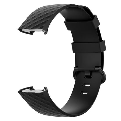 xDfind 18mm Silver Color Buckle TPU Wrist Strap Watch Band for Fitbit Charge 4 / Charge 4 SE / Charge 3 / Charge 3 SE, Size: S(Black) by xDfind