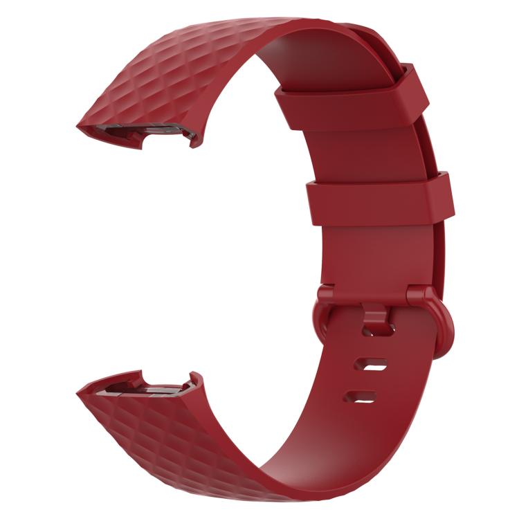 xDfind 18mm Silver Color Buckle TPU Wrist Strap Watch Band for Fitbit Charge 4 / Charge 4 SE / Charge 3 / Charge 3 SE, Size: S(Red) by xDfind