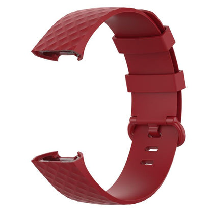 xDfind 18mm Silver Color Buckle TPU Wrist Strap Watch Band for Fitbit Charge 4 / Charge 4 SE / Charge 3 / Charge 3 SE, Size: S(Red) by xDfind