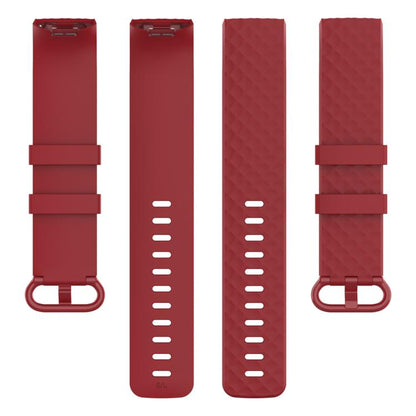 xDfind 18mm Silver Color Buckle TPU Wrist Strap Watch Band for Fitbit Charge 4 / Charge 4 SE / Charge 3 / Charge 3 SE, Size: S(Red) by xDfind