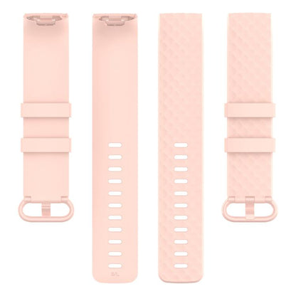 xDfind 18mm Silver Color Buckle TPU Wrist Strap Watch Band for Fitbit Charge 4 / Charge 4 SE / Charge 3 / Charge 3 SE, Size: S(Light Pink) by xDfind