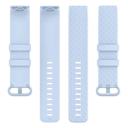 xDfind 18mm Silver Color Buckle TPU Wrist Strap Watch Band for Fitbit Charge 4 / Charge 4 SE / Charge 3 / Charge 3 SE, Size: S(Light Blue) by xDfind