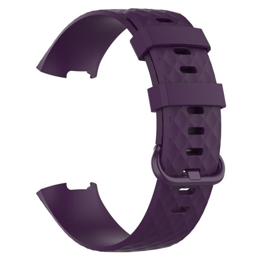xDfind 18mm Silver Color Buckle TPU Wrist Strap Watch Band for Fitbit Charge 4 / Charge 4 SE / Charge 3 / Charge 3 SE, Size: S(Dark Purple) by xDfind