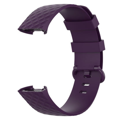 xDfind 18mm Silver Color Buckle TPU Wrist Strap Watch Band for Fitbit Charge 4 / Charge 4 SE / Charge 3 / Charge 3 SE, Size: S(Dark Purple) by xDfind