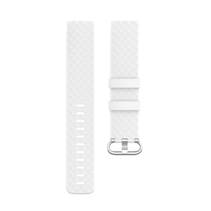 18mm Silver Color Buckle TPU Wrist Strap Watch Band for Fitbit Charge 4 / Charge 3 / Charge 3 SE, Size: L(White) by bashfashion