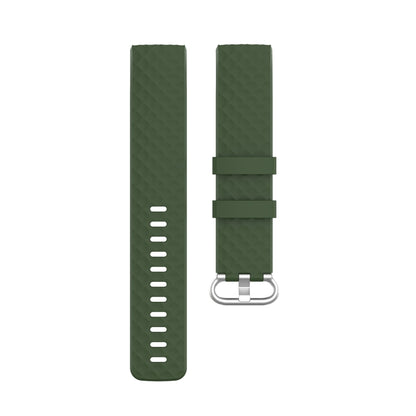 18mm Silver Color Buckle TPU Wrist Strap Watch Band for Fitbit Charge 4 / Charge 3 / Charge 3 SE, Size: L(Olive Green) by bashfashion