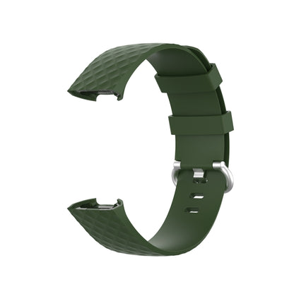 18mm Silver Color Buckle TPU Wrist Strap Watch Band for Fitbit Charge 4 / Charge 3 / Charge 3 SE, Size: L(Olive Green) by bashfashion