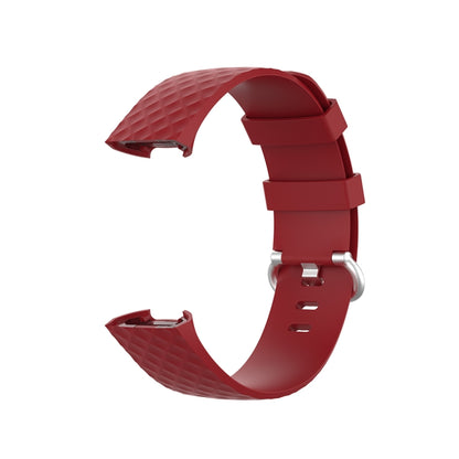 18mm Silver Color Buckle TPU Wrist Strap Watch Band for Fitbit Charge 4 / Charge 3 / Charge 3 SE, Size: L(Red) by bashfashion