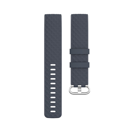 18mm Silver Color Buckle TPU Wrist Strap Watch Band for Fitbit Charge 4 / Charge 3 / Charge 3 SE, Size: L(Blue Gray) by bashfashion