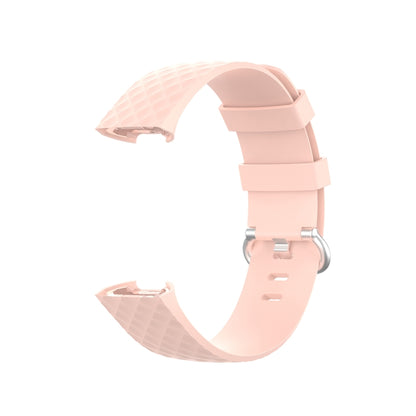 18mm Silver Color Buckle TPU Wrist Strap Watch Band for Fitbit Charge 4 / Charge 3 / Charge 3 SE, Size: L(Light Pink) by bashfashion