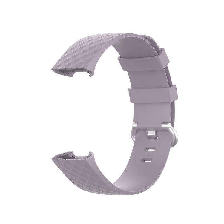 18mm Silver Color Buckle TPU Wrist Strap Watch Band for Fitbit Charge 4 / Charge 3 / Charge 3 SE, Size: L(Light Purple) by bashfashion