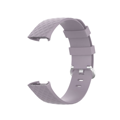 18mm Silver Color Buckle TPU Wrist Strap Watch Band for Fitbit Charge 4 / Charge 3 / Charge 3 SE, Size: L(Light Purple) by bashfashion
