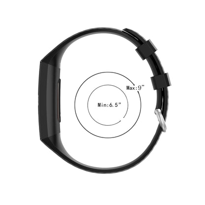 18mm Silver Color Buckle TPU Wrist Strap Watch Band for Fitbit Charge 4 / Charge 3 / Charge 3 SE, Size: L(Dark Purple) by bashfashion