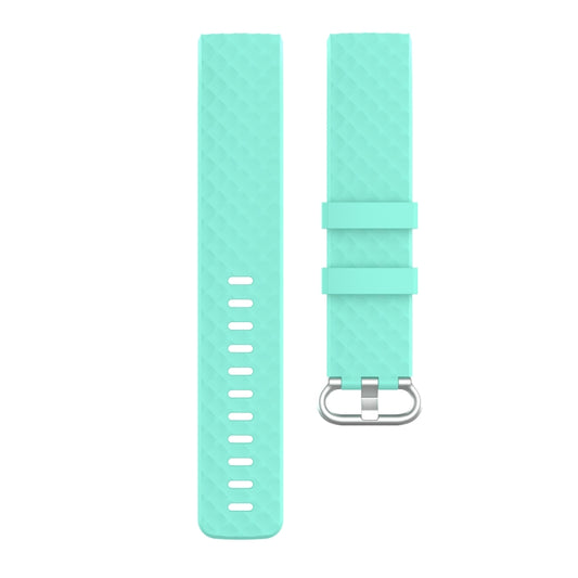 18mm Silver Color Buckle TPU Wrist Strap Watch Band for Fitbit Charge 4 / Charge 3 / Charge 3 SE, Size: L(Green) by bashfashion