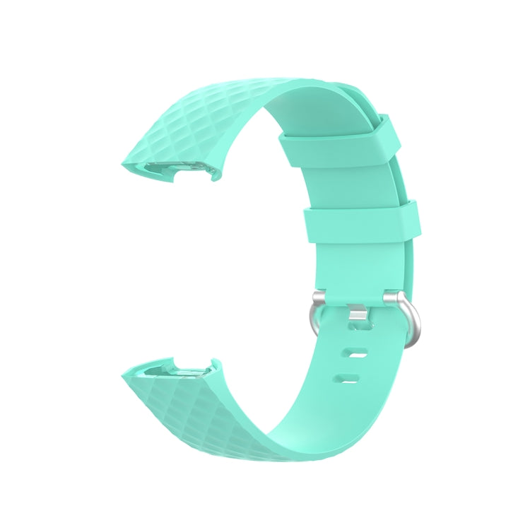 18mm Silver Color Buckle TPU Wrist Strap Watch Band for Fitbit Charge 4 / Charge 3 / Charge 3 SE, Size: L(Green) by bashfashion