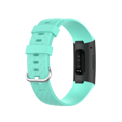 18mm Silver Color Buckle TPU Wrist Strap Watch Band for Fitbit Charge 4 / Charge 3 / Charge 3 SE, Size: L(Green) by bashfashion