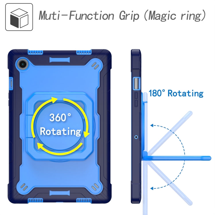 For Samsung Galaxy Tab A8 10.5 2021 Silicone + PC Bracelet Holder Tablet Case(Navy Blue + Blue) by bashfashion