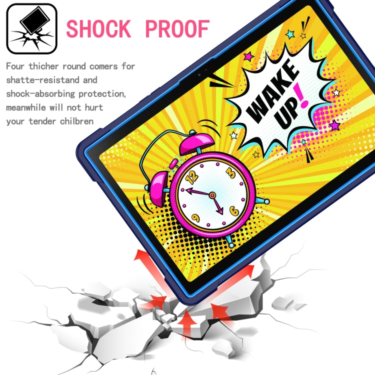 For Samsung Galaxy Tab A8 10.5 2021 Silicone + PC Bracelet Holder Tablet Case(Navy Blue + Blue) by bashfashion