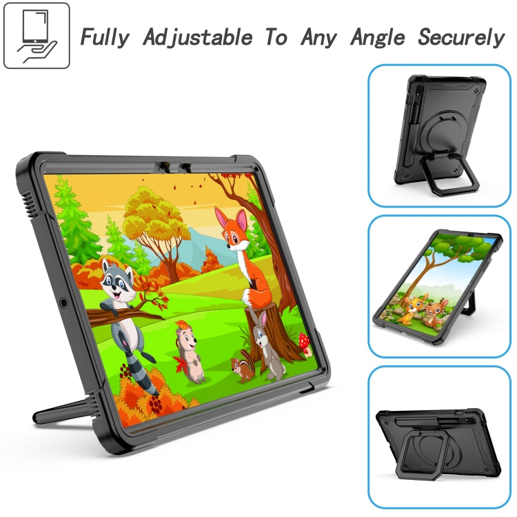 For Samsung Galaxy Tab S7 / S8 Silicone + PC Bracelet Holder Tablet Case(Black) by bashfashion
