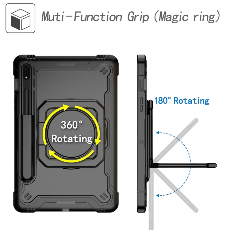 For Samsung Galaxy Tab S7 / S8 Silicone + PC Bracelet Holder Tablet Case(Black) by bashfashion