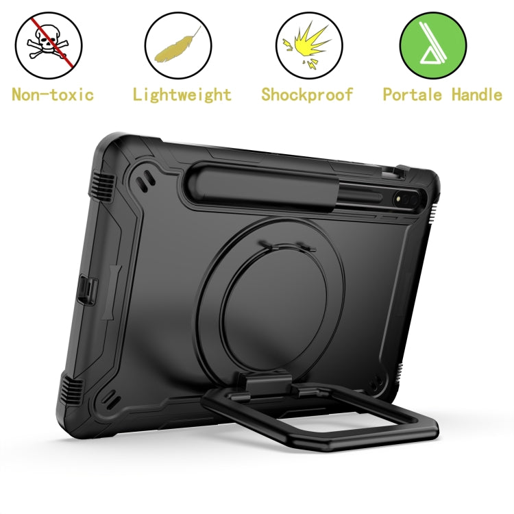 For Samsung Galaxy Tab S7 / S8 Silicone + PC Bracelet Holder Tablet Case(Black) by bashfashion