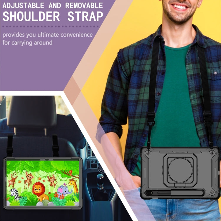 For Samsung Galaxy Tab S7 / S8 Silicone + PC Bracelet Holder Tablet Case(Black) by bashfashion