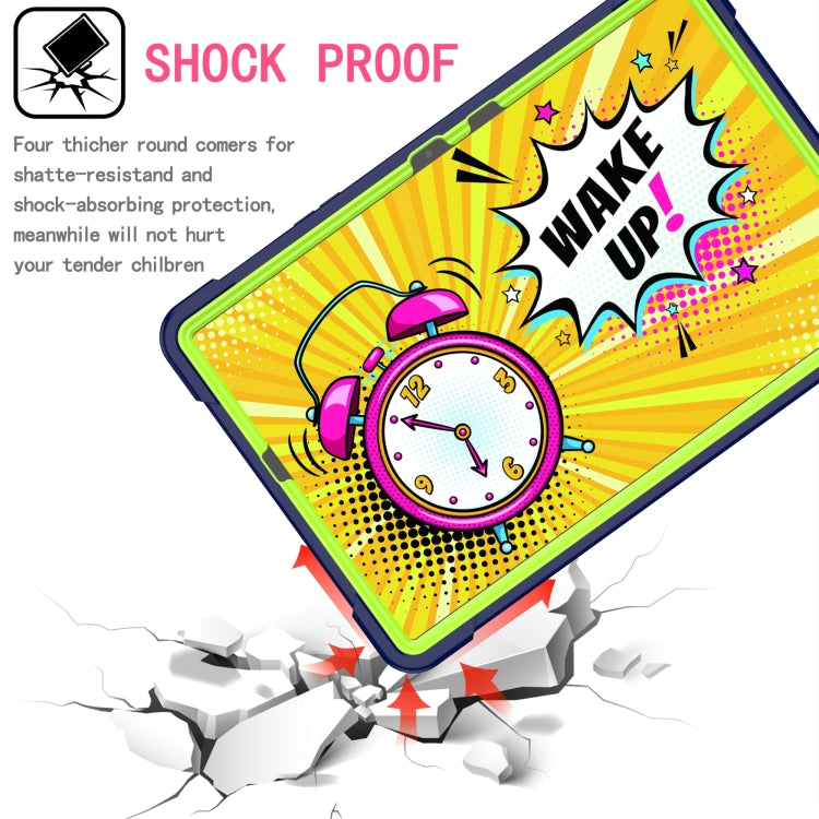 For Samsung Galaxy Tab S7 / S8 Silicone + PC Bracelet Holder Tablet Case(Navy Blue + Yellow Green) by bashfashion