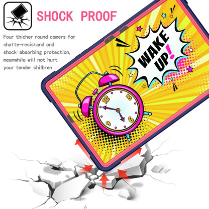 For Samsung Galaxy Tab S7 / S8 Silicone + PC Bracelet Holder Tablet Case(Navy Blue + Rose Red) by bashfashion