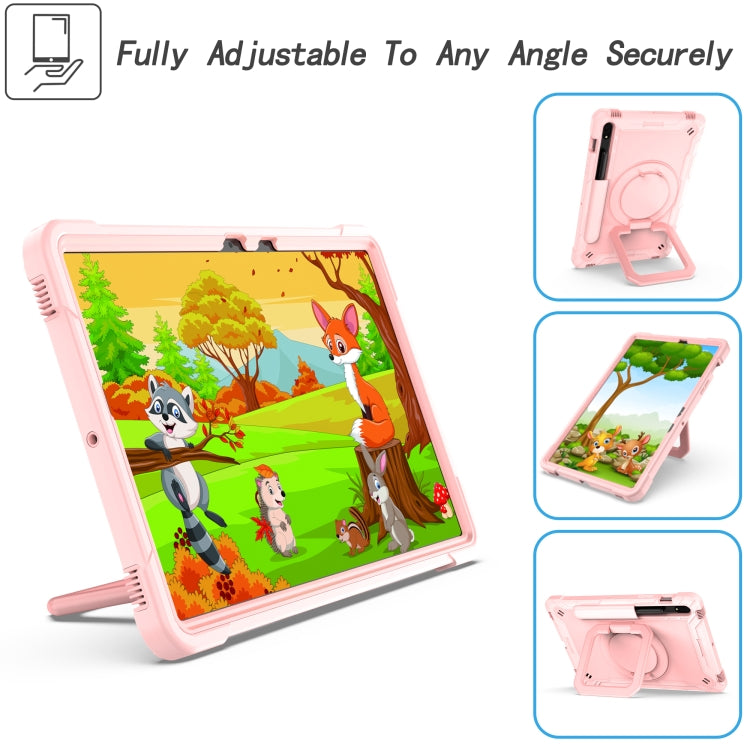 For Samsung Galaxy Tab S7 / S8 Silicone + PC Bracelet Holder Tablet Case(Rose Gold) by bashfashion