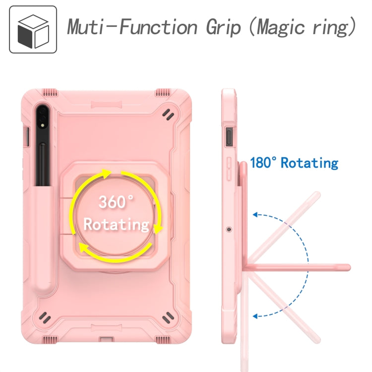 For Samsung Galaxy Tab S7 / S8 Silicone + PC Bracelet Holder Tablet Case(Rose Gold) by bashfashion