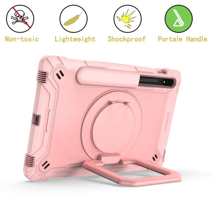 For Samsung Galaxy Tab S7 / S8 Silicone + PC Bracelet Holder Tablet Case(Rose Gold) by bashfashion