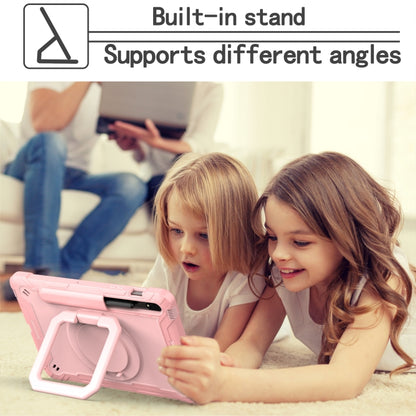 For Samsung Galaxy Tab S7 / S8 Silicone + PC Bracelet Holder Tablet Case(Rose Gold) by bashfashion