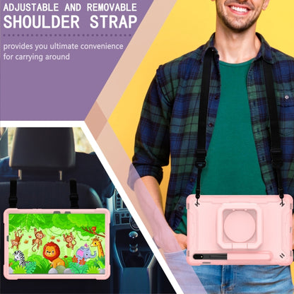 For Samsung Galaxy Tab S7 / S8 Silicone + PC Bracelet Holder Tablet Case(Rose Gold) by bashfashion