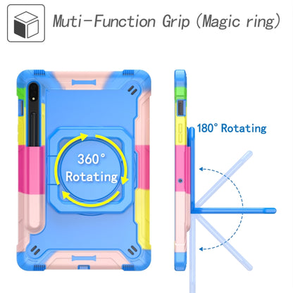 For Samsung Galaxy Tab S7 / S8 Silicone + PC Bracelet Holder Tablet Case(Camouflage + Blue) by bashfashion