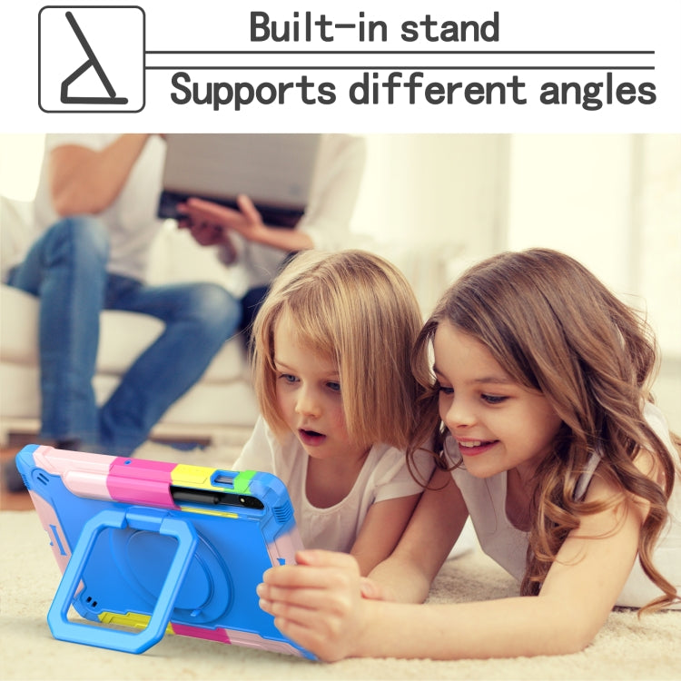 For Samsung Galaxy Tab S7 / S8 Silicone + PC Bracelet Holder Tablet Case(Camouflage + Blue) by bashfashion