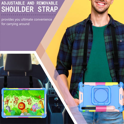 For Samsung Galaxy Tab S7 / S8 Silicone + PC Bracelet Holder Tablet Case(Camouflage + Blue) by bashfashion