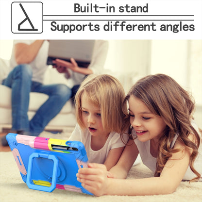 For Samsung Galaxy Tab S7+ / S8+ / S7 FE Silicone + PC Bracelet Holder Tablet Case(Camouflage + Blue) by bashfashion