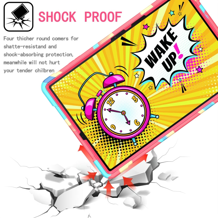 For Samsung Galaxy Tab S7+ / S8+ / S7 FE Silicone + PC Bracelet Holder Tablet Case(Camouflage + Rose Red) by bashfashion