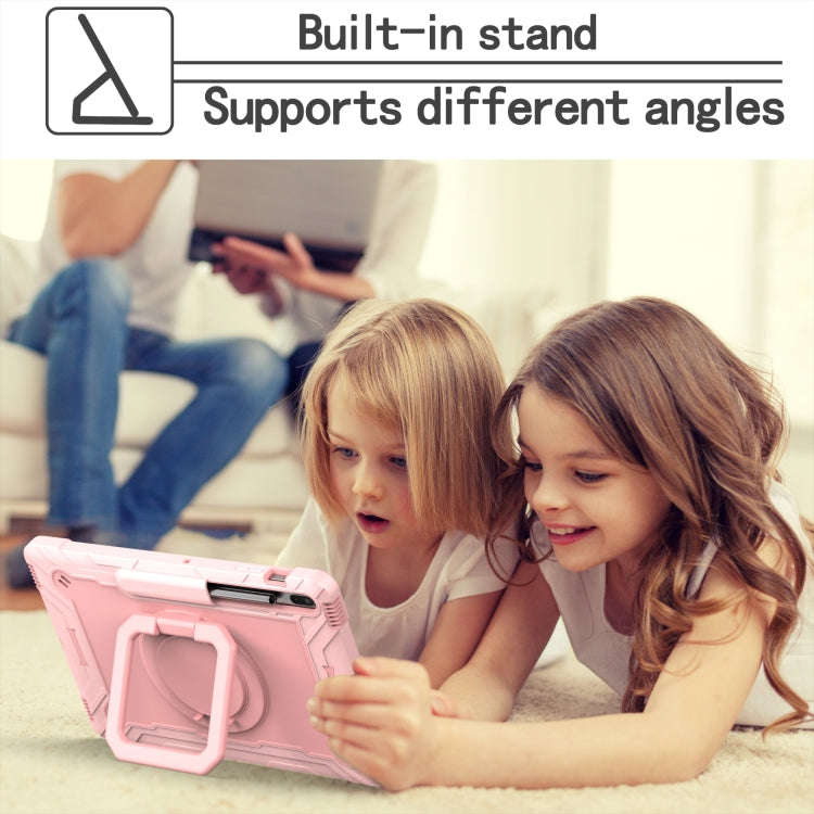 For Samsung Galaxy Tab S7+ / S8+ / S7 FE Silicone + PC Bracelet Holder Tablet Case(Rose Gold) by bashfashion