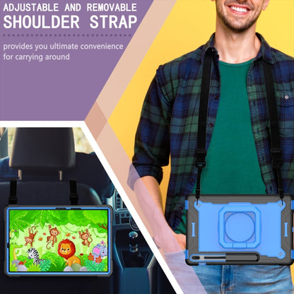 For Samsung Galaxy Tab S7+ / S8+ / S7 FE Silicone + PC Bracelet Holder Tablet Case(Black + Blue) by bashfashion