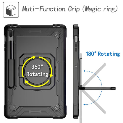 For Samsung Galaxy Tab S7+ / S8+ / S7 FE Silicone + PC Bracelet Holder Tablet Case(Black) by bashfashion